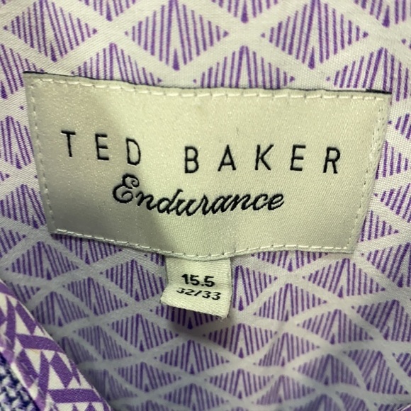 Ted baker endurance Murgese Trim Fit Geometric Dress Shirt In Purple‎ - Picture 2 of 7